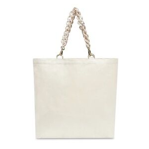 Women’s Cream Chain-Handle Tote Bag